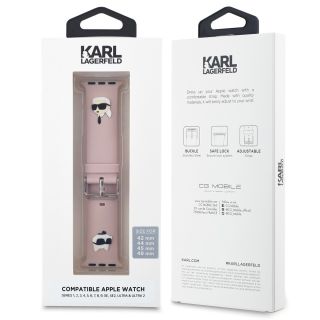 Karl Lagerfeld Karl and Choupette Head NFT Watch Strap for Apple Watch 42/44/45/46/49 / pink (KLAWLSLKCNP)