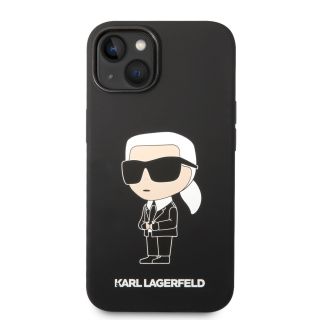 Karl Lagerfeld Liquid Silicone Ikonik NFT Case for iPhone 14 Plus / Black (KLHCP14MSNIKBCK)