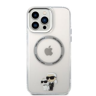 Karl Lagerfeld IML Karl and Choupette MagSafe Case for iPhone 13 Pro Max / Transparent (KLHMP13XHNKCIT)