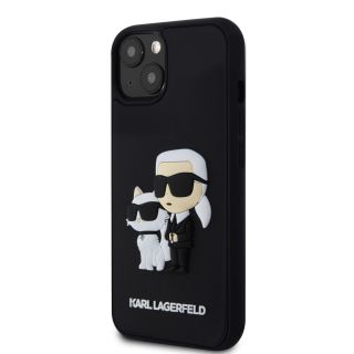 Karl Lagerfeld 3D Rubber Karl and Choupette Case for iPhone 13 / Black (KLHCP13M3DRKCNK)