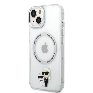 Karl Lagerfeld IML Karl and Choupette MagSafe Case for iPhone 15 / transparent (KLHMP15SHNKCIT)