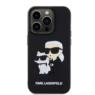 Karl Lagerfeld 3D Rubber Karl and Choupette Case for iPhone 13 Pro / black (KLHCP13L3DRKCNK)