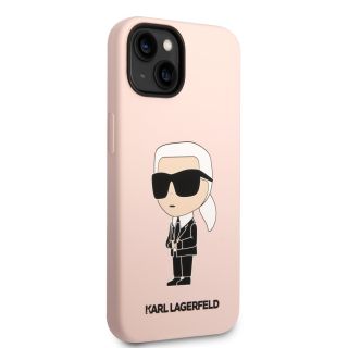 Karl Lagerfeld Liquid Silicone Ikonik NFT Case for iPhone 14 Plus / Pink (KLHCP14MSNIKBCP)