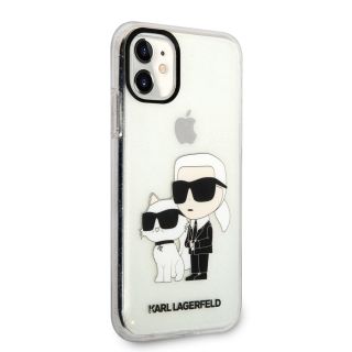 Karl Lagerfeld IML Glitter Karl and Choupette NFT Case for iPhone 11 / Transparent (KLHCN61HNKCTGT)