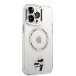 Karl Lagerfeld IML Karl and Choupette MagSafe Case for iPhone 13 Pro Max / Transparent (KLHMP13XHNKCIT)