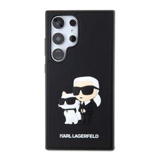 Karl Lagerfeld 3D Rubber Karl and Choupette Case for Samsung Galaxy S24 Ultra / black (KLHCS24L3DRKCNK)