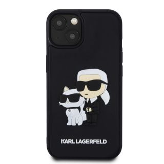 Karl Lagerfeld 3D Rubber Karl and Choupette Case for iPhone 13 / Black (KLHCP13M3DRKCNK)