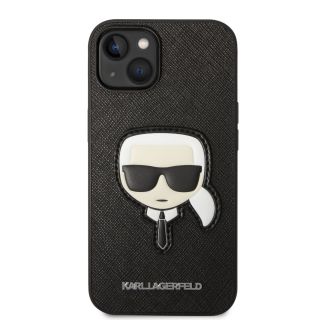 Karl Lagerfeld PU Saffiano Karl Head Case for iPhone 14 Plus / Black (KLHCP14MSAPKHK)