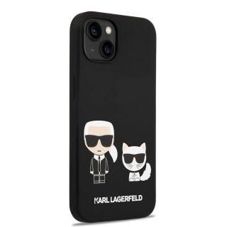 Karl Lagerfeld MagSafe Liquid Silicone Karl and Choupette Case for iPhone 14 Plus / Black (KLHMP14MSSKCK)