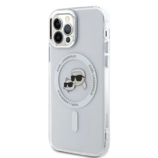 Karl Lagerfeld IML K&CH Heads Metal Frame MagSafe Case for iPhone 12/12 Pro / Transparent (KLHMP12MHLSKCH)