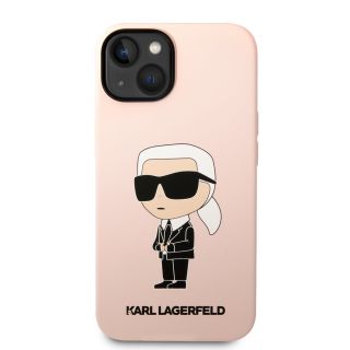 Karl Lagerfeld Liquid Silicone Ikonik NFT Case for iPhone 14 Plus / Pink (KLHCP14MSNIKBCP)