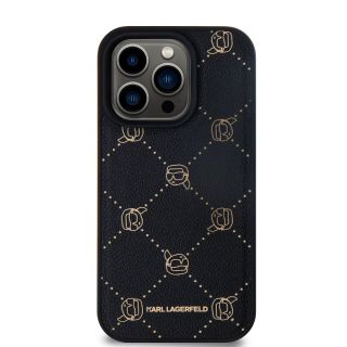 Karl Lagerfeld PU Karl Heads Pattern MagSafe Case for iPhone 15 Pro Max / Black (KLHMP15XPGKHPHK)