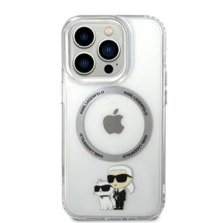 Karl Lagerfeld IML Karl and Choupette MagSafe Case for iPhone 15 Pro / transparent (KLHMP15LHNKCIT)