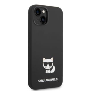 Karl Lagerfeld Liquid Silicone Choupette Case for iPhone 14 Plus / Black (KLHCP14MSLCTBK)