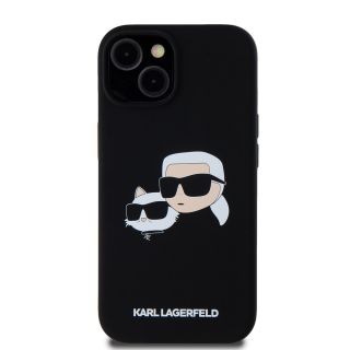 Karl Lagerfeld Liquid Silicone Double Heads MagSafe Case for iPhone 15 Pro Max / black (KLHMP15XSKCHPPLK)