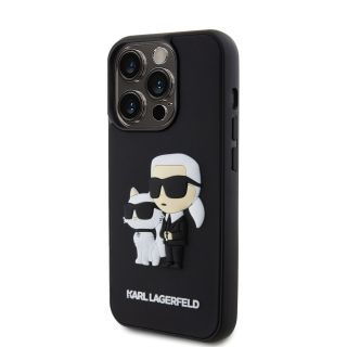 Karl Lagerfeld 3D Rubber Karl and Choupette Case for iPhone 13 Pro / black (KLHCP13L3DRKCNK)