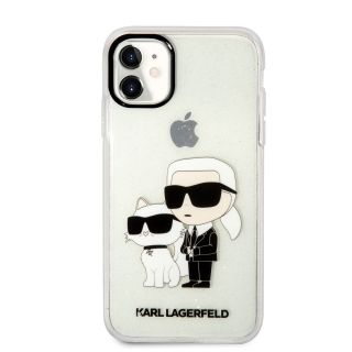 Karl Lagerfeld IML Glitter Karl and Choupette NFT Case for iPhone 11 / Transparent (KLHCN61HNKCTGT)
