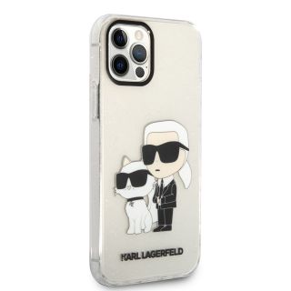 Karl Lagerfeld IML Glitter Karl and Choupette NFT Case for iPhone 12/12 Pro / transparent (KLHCP12MHNKCTGT)