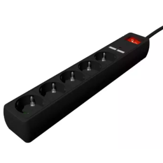 Gembird SPG5-U2-5-02 Power extension 5 AC outlets 1.5m (SPG5-U2-5-02)