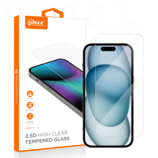 Vmax Normal Clear 2.5 Tempered Glass for Apple iPhone 15 Pro (VMAX-NC-TG-IPH-15PR)