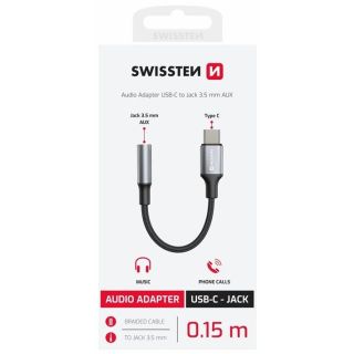 Swissten USB-C to Jack 3.5mm Audio Adapter 15cm (73502311)