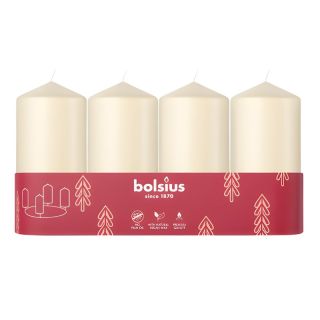 Bolsius Cylinder Candles 4pcs 100x48mm Cream (37306905)