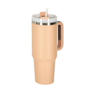 RoGer Thermos Mug with Straw and Handle 1200ml Powder Pink (5903039767782)