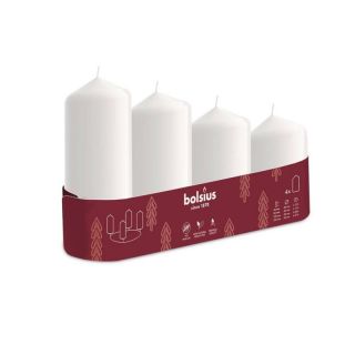 Bolsius Advent Christmas Candles 4pcs 60x48mm White (37006802)