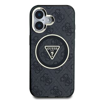 Guess IML 4G Glitter and Triangle Logo MagSafe Protective cover for Apple iPhone 16 (GUHMP16SHG4PRTGK)