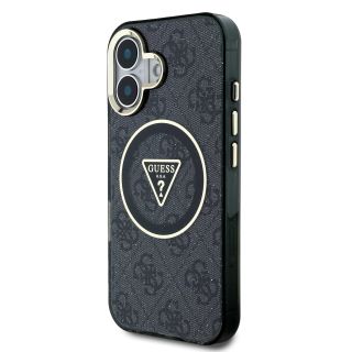 Guess IML 4G Glitter and Triangle Logo MagSafe Protective cover for Apple iPhone 16 (GUHMP16SHG4PRTGK)