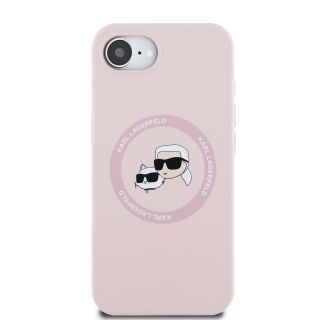 Karl Lagerfeld Liquid Silicone K&CH Heads MagSafe Case for Apple iPhone 16e (KLHMPSE4SKCHTCP)