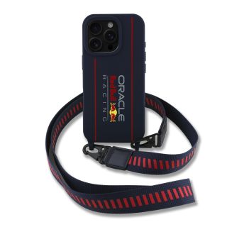 Red Bull Silicone Vertical Logo MagSafe Case + Crossbody Strap for Apple iPhone 16 Pro (RBHMP16L24SISOLRV)