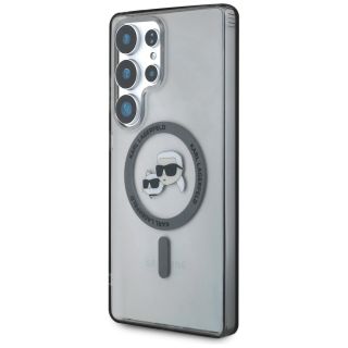 Karl Lagerfeld Button Karl & Choupette Heads Printed Logo MagSafe Case for Samsung Galaxy S25 Ultra (KLHMS25LHLSKCK)