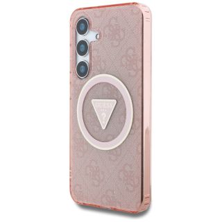 Guess 4G Glitter Triangle Buttons MagSafe Case for Samsung Galaxy S25 (GUHMS25SHG4PRTGP)