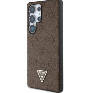 Guess Grained Hot Stamp Peony Pattern Triangle Logo MagSafe Case for Samsung Galaxy S25 Ultra (GUHMS25LPGBTMW)