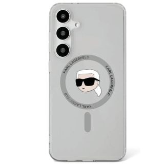 Karl Lagerfeld Button Karl Head Printed Logo MagSafe Case for Samsung Galaxy S25 (KLHMS25SHLSKIK)