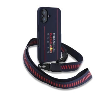 Red Bull Silicone Vertical Logo MagSafe Case + Crossbody Strap for Apple iPhone 16 (RBHMP16S24SISOLRV)