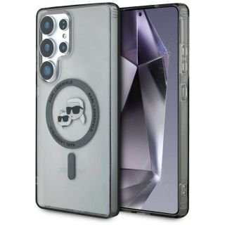 Karl Lagerfeld Button Karl & Choupette Heads Printed Logo MagSafe Case for Samsung Galaxy S25 Ultra (KLHMS25LHLSKCK)