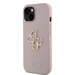 Guess PU Grained 4G Metal Logo Case for Apple iPhone 15 (GUHCP15SPGT4MBP)