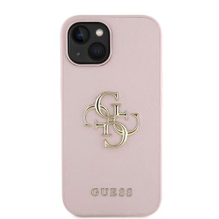 Guess PU Grained 4G Metal Logo Case for Apple iPhone 15 (GUHCP15SPGT4MBP)