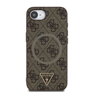 Guess PU 4G Strass Triangle Metal Logo Case for Apple iPhone 16e (GUHMPSE4P4TDPW)