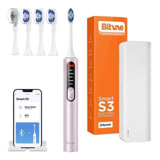 Bitvae S3 Sonic Pink Toothbrush with a set of tips (S3-PI)