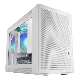 Mars Gaming MCXPSW mATX Ultra-Compact Gaming PC Case with MESH & Glass Panel (MCXPSW)