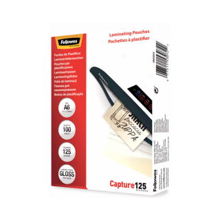 Fellowes A6 Laminating Pouches Glossy 125 Micron (100 pack) (5307201)
