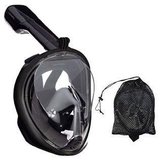 RoGer Full Dry Snorkeling Mask L / XL Black (RO-SNORK-AD-BK)
