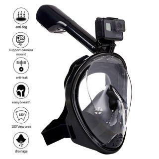 RoGer Full Dry Snorkeling Mask L / XL Black (RO-SNORK-AD-BK)