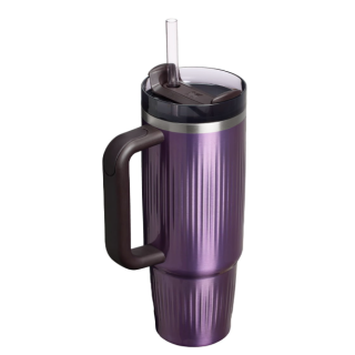 Stanley The Quencher H2.0 Fluted Thermos mug with straw 0.89L Glossy light purple (2813003018)