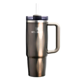 Stanley The Quencher H2.0 Fluted Thermos mug with straw 0.89L Metallic brown (2813003016)