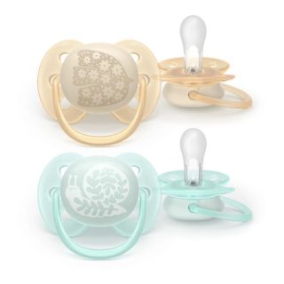 Philips Avent Ultra soft DECO Baby Pacifier 0-6m 2pcs Blue/Yellow (SCF091/41)