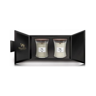Woodwick Fireside & Linen Scented Candle Set 2 x 85 g (5038581123738)